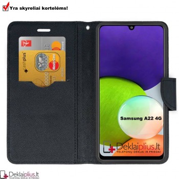 Telone dėklas su skyreliais - juodas (Samsung A22/A22 4G/M32) Telone dėklas su skyreliais - juodas (Samsung A22/A22 4G/M32)